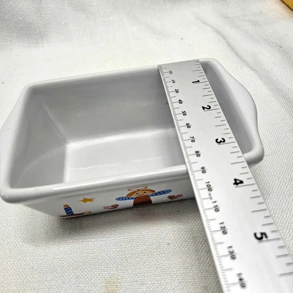 Holiday Mini Loaf Pan Set of 4 Mini Multicolor Ceramic Christmas Decor baking‎